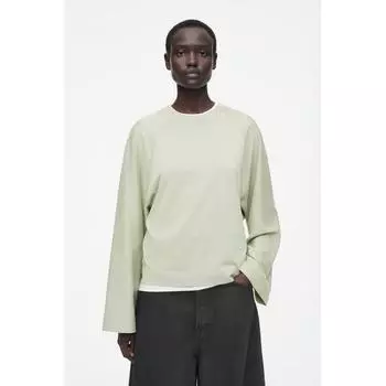 COS Футболка с длинным рукавом Japan Boxy sage green/XS