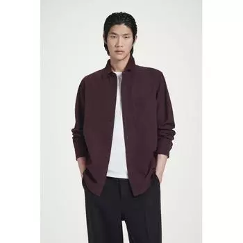 COS Футболка свободного кроя из смеси хлопка с начесом Japan burgundy/XS