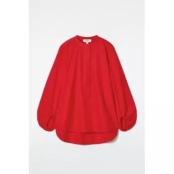 Cos Japan Balloon Sleeve Silk Blouse red/32