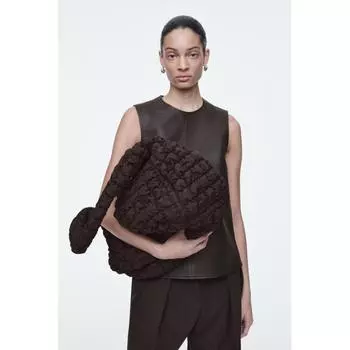 Cos Japan большая стеганая сумка через плечо dark brown/ONESIZE