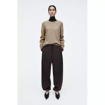Cos Japan брюки-бочки с завязками на талии dark brown/32