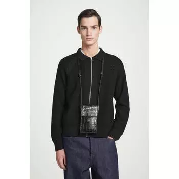 Cos Japan Clock Effect Leather Phone Pouch Black/NOSIZE