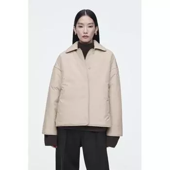 Cos Japan Collared Padded Jacket dark beige/XXS