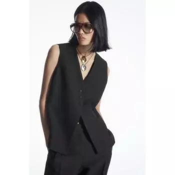 COS Japan длинный жилет из смесового льна