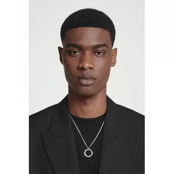 Cos Japan Hammer Circular Pendant Necklace Silver/ONESIZE