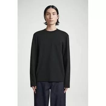 COS Футболка с длинным рукавом из джерси InInterlock Japan Black/XS