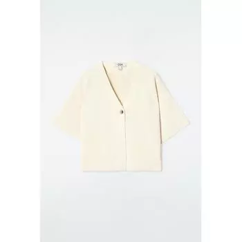 COS Японский вязаный кардиган с коротким рукавом white/XS