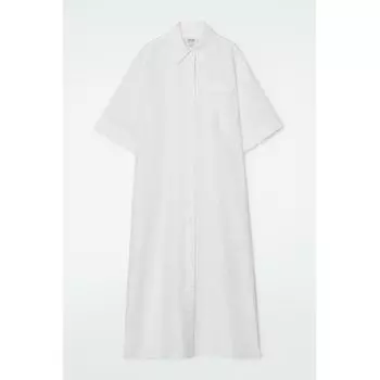 COS Japan льняное платье миди оверсайз с короткими рукавами
