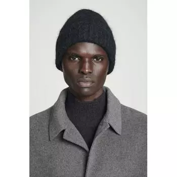 Cos Japan Mohair Blend Ribbed Beanie Black/ONESIZE