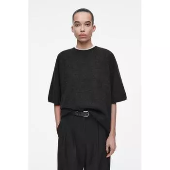 Cos Japan Oversized Boiled Merino Wool T shirT charcoal melange/XS