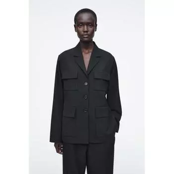 Cos Japan Oversized Single Breasted Utility Blazer Black/32