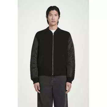Cos Japan Paneled Merino Wool Bomber Jacket Black/XS