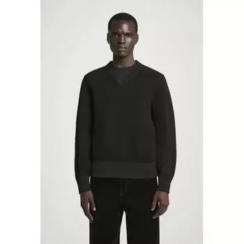 Cos Japan Paneled Wool V Neck Sweater Black/XL