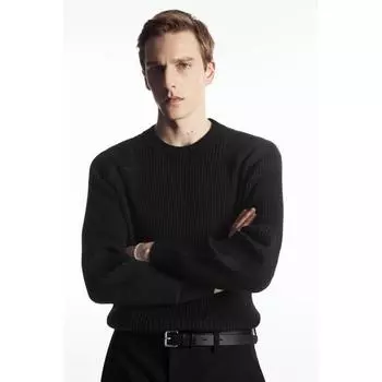 Cos Japan Patch Detail Wool Blend Sweater Black/XS