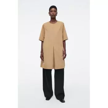 Cos Japan Pleated Cotton Mini Dress beige/32