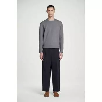 Cos Japan Pleated Cotton Tapered Pants navy/44