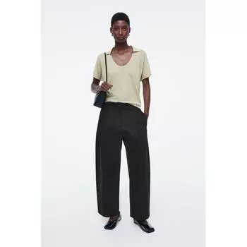 COS Japan плиссированные брюки-чиносы с бочонками Black/32
