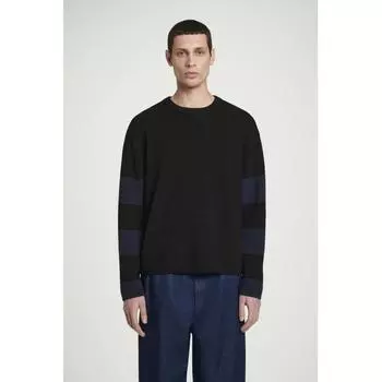 Cos Japan Полосатый свитер из мериносовой шерсти black/stripe/XS