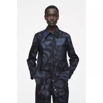 Cos Japan Printed Denim Shirt dark blue/34