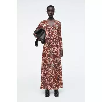 Cos Japan Printed Semi Sheer Knit Maxi Dress multicolour/XS