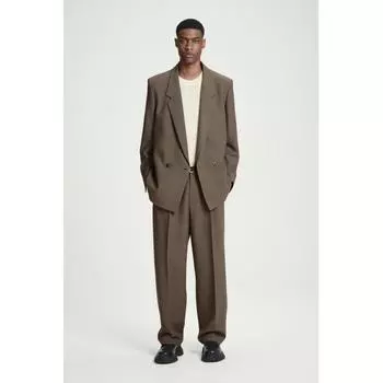 Cos Japan Relaxed Wool Blend Tapered Pants dark beige/48