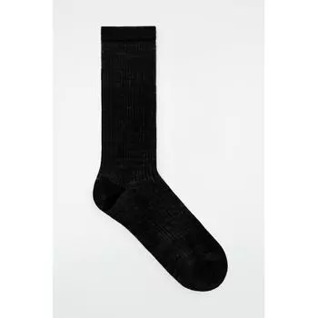 Cos Japan Sheer Rib Wool Socks Black/36/38