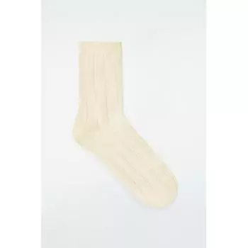 Cos Japan Sheer Window Pane Check Socks Ivory/36/38