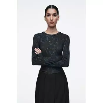 Cos Japan Slim Fit Топ из мериносовой шерсти с круглым вырезом multicolour/XS