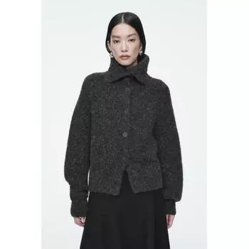 Cos Japan Spread Цветной текстурированный кардиган из альпаки charcoal/XSP
