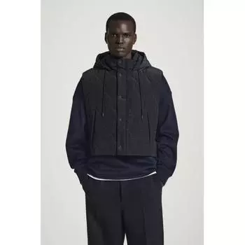 Cos Japan стеганый жилет с капюшоном гибридный navy/XS/S