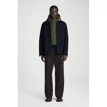 Cos Japan Стеганый жилет с капюшоном и гибридным принтом dark green/ML