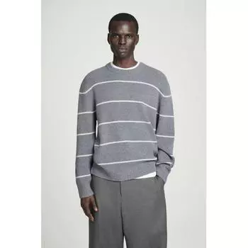 Cos Japan Striped Wool And Yak Blend Sweater graystripe/S