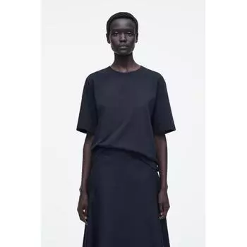 Cos Japan свободная хлопковая футболка navy/XS