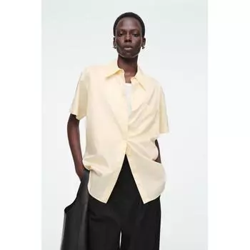 COS Japan свободная хлопковая рубашка с короткими рукавами yellow/32