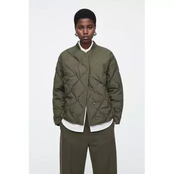 Cos Japan свободная стеганая куртка-подкладка dark khaki/XS