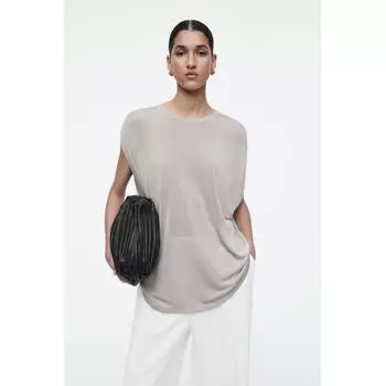 COS Japan трикотажная футболка с круглым вырезом light gray/S