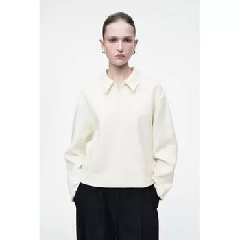 Cos Japan Вареная шерстяная кофта на молнии white/XS