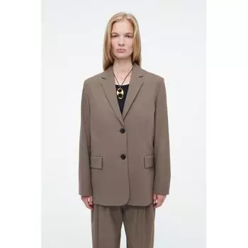 Cos Japan Wool Blend Single Breasted Blazer dark beige/32