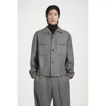 Cos Japan Wool Flannel Overshirt grey melange/M