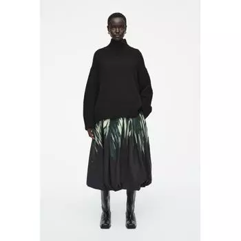 COS Юбка миди с японским принтом и подолом-пузырем black/print/34