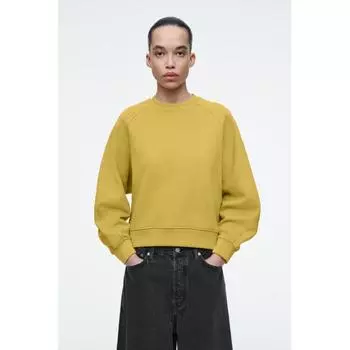 COS Круглая хлопковая джерси-толстовка в японском стиле mustard/XS