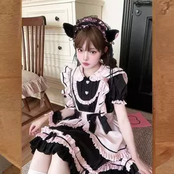 COS Maid Loita, милое женское платье, женский костюм Лолиты для косплея L разноцветный