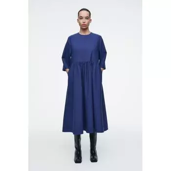 COS Платье миди из смеси шерсти Japan Gather blue/32