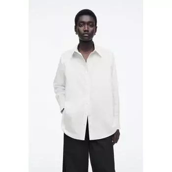 COS Рубашка из хлопка пима, сшитая в Японии ivory/pinstripe/34