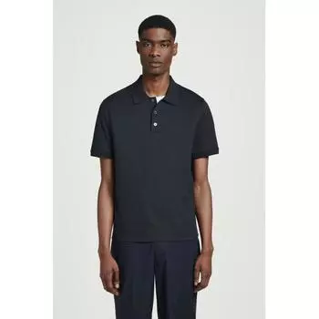 COS Рубашка поло из мерсеризованного хлопка Японии navy/S