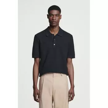 COS Рубашка поло из японского трикотажного хлопка navy/L