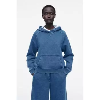 COS Толстовка с капюшоном из японского денима с эффектом стирки blue/XS