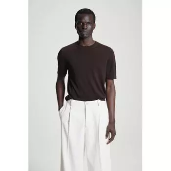 COS Футболка Japan Base Slim Silk dark brown/M