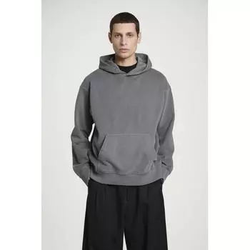 Cos Япония стираный хлопок джерси толстовка с капюшоном washed black/XL