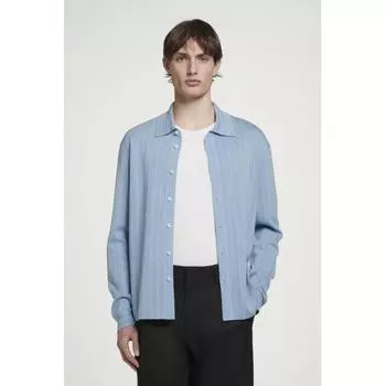 COS Японская полосатая рубашка свободного покроя из хлопка blue/stripe/S